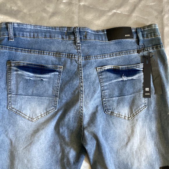 AMIRI Blue Distressed Men's Jeans Size 38X28 - Picture 9 of 14